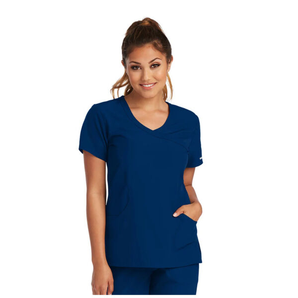 Nursing Assisting Scrub Top | Mock Wrap | Women's Thumbnail